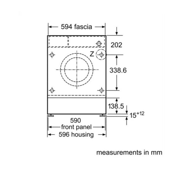 Bosch WIW28302GB Series 6 Integrated 8kg 1400 Spin Washing Machine White