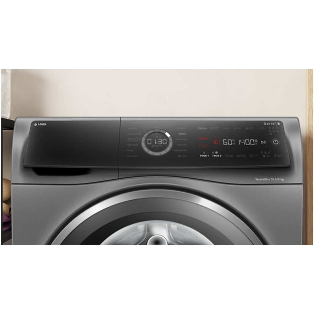 Bosch WNC254ARGB Series 8 10.5+6kg Washer Dryer with 1400 Spin Graphite - D Rated
