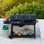 Char-Griller Duo™ 5050 Gas and Charcoal BBQ with Side Burner