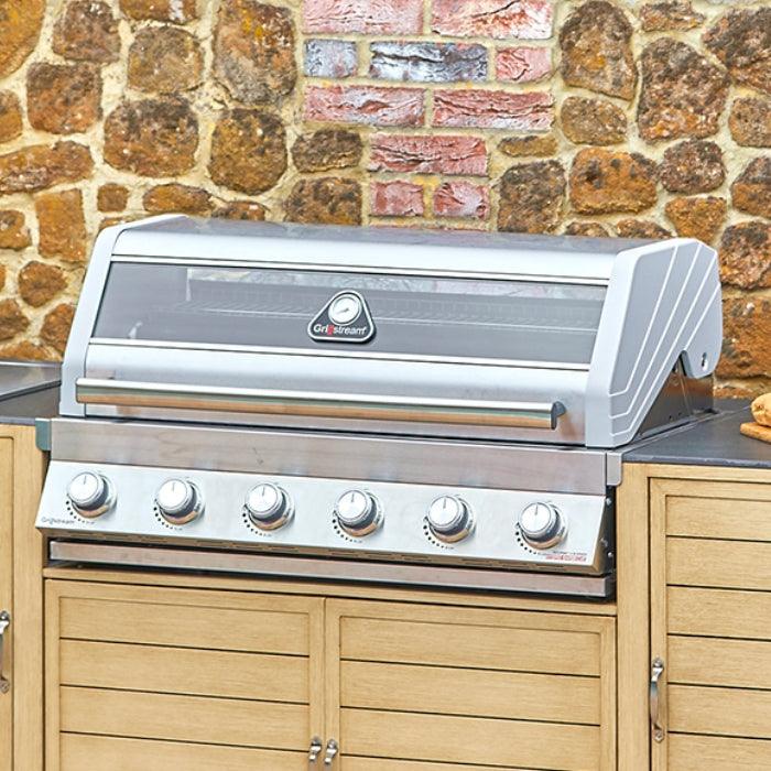Grillstream Gourmet 6 Burner Built-In Hybrid Gas BBQ with Side Burner