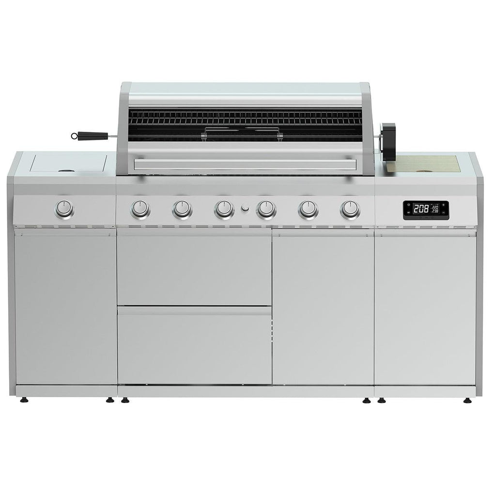 Grillstream Island 6 Burner Hybrid Gas & Charcoal BBQ