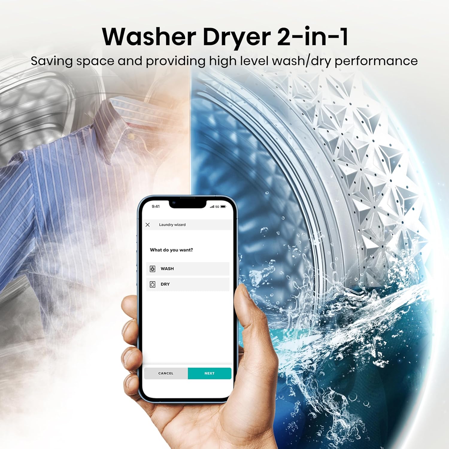 Hisense WD3S8043BW3 3S Series 8+5kg 1400 Spin WiFi-enabled Washer Dryer White