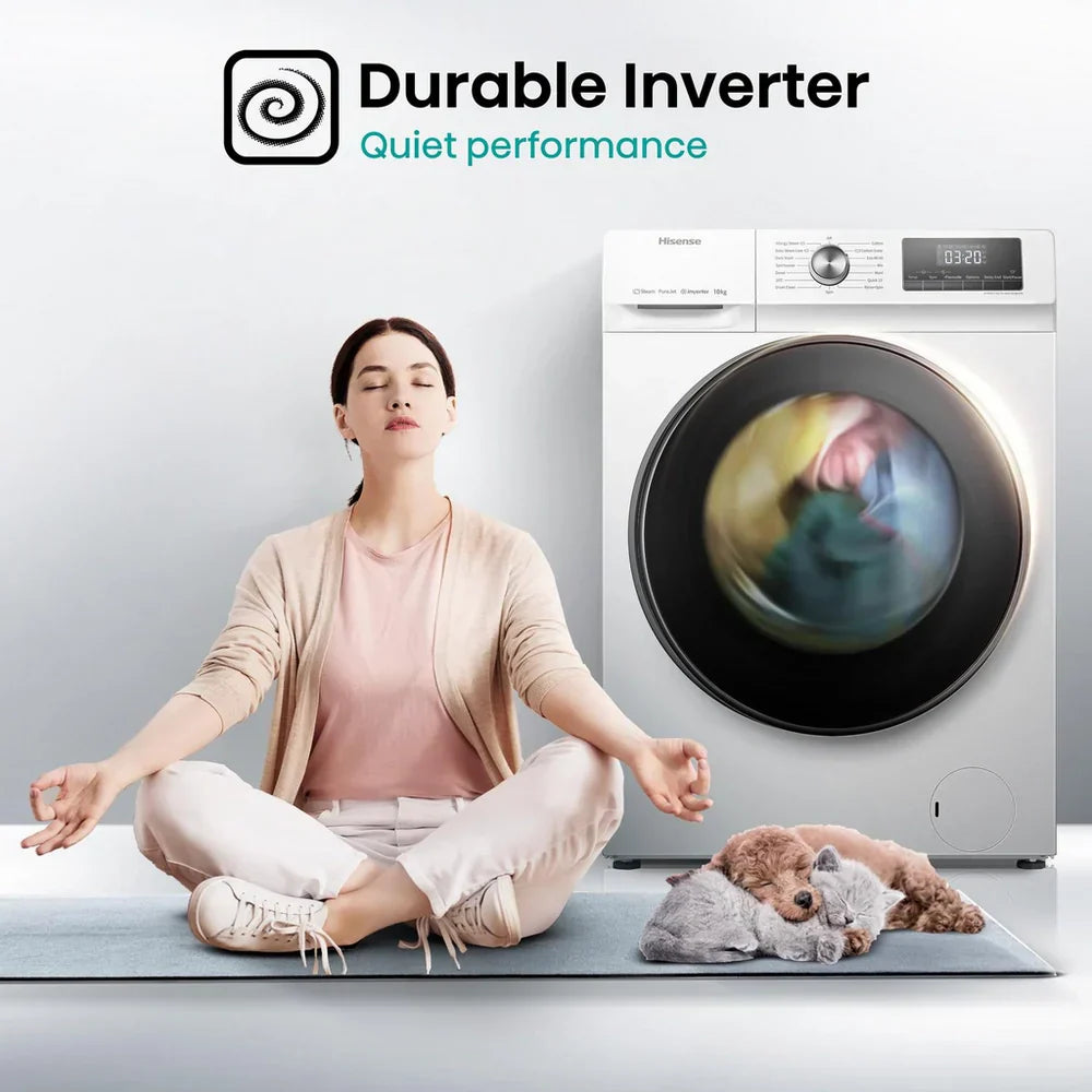 Hisense WFQA1014EVJM 3 Series 10 kg 1400 Spin Freestanding Front Load Washing Machine White