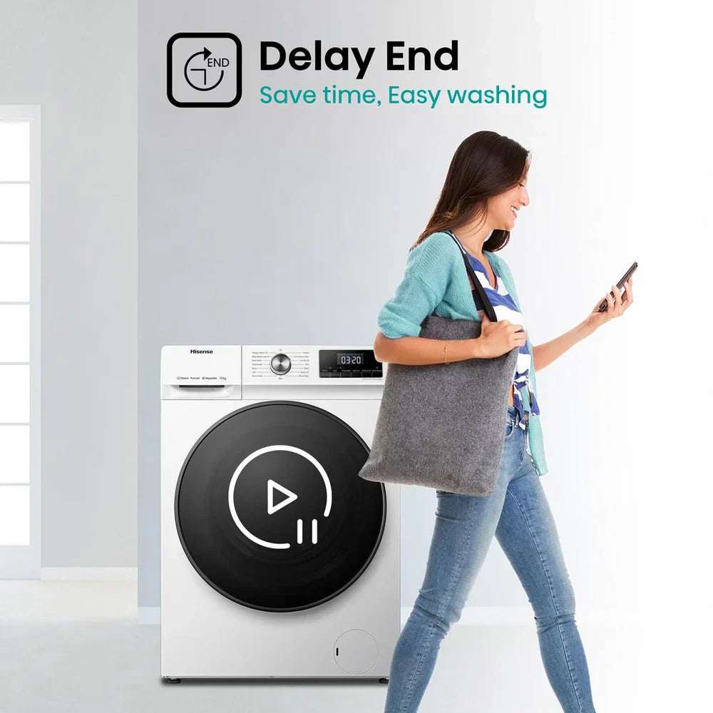 Hisense WFQA1014EVJM 3 Series 10 kg 1400 Spin Freestanding Front Load Washing Machine White