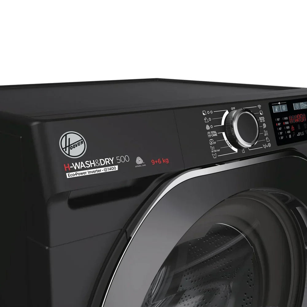 Hoover HD496AMBCB 1-80 H-WASH 500 WiFi Connected 9+6kg 1400 Spin Washer Dryer Black