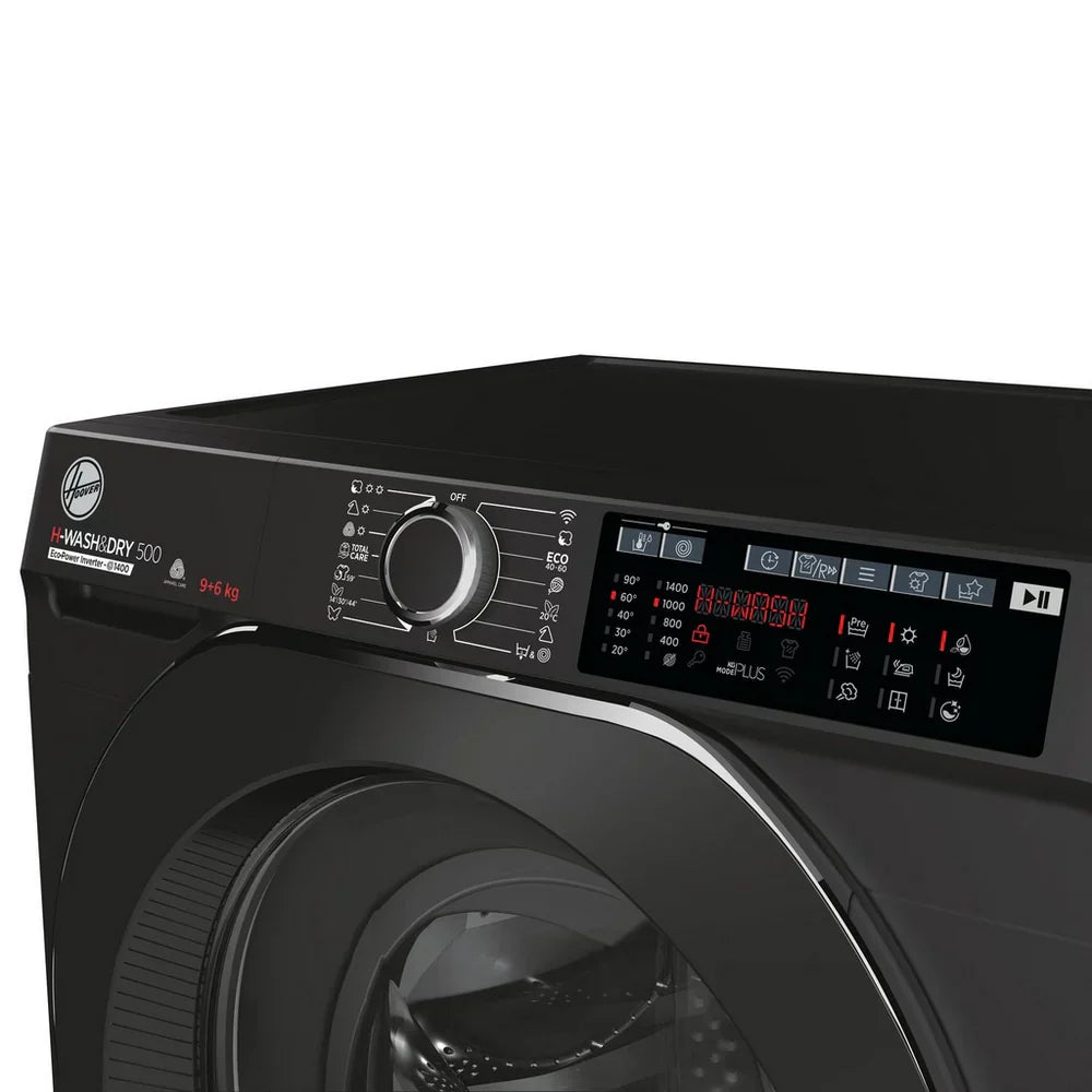 Hoover HD496AMBCB 1-80 H-WASH 500 WiFi Connected 9+6kg 1400 Spin Washer Dryer Black