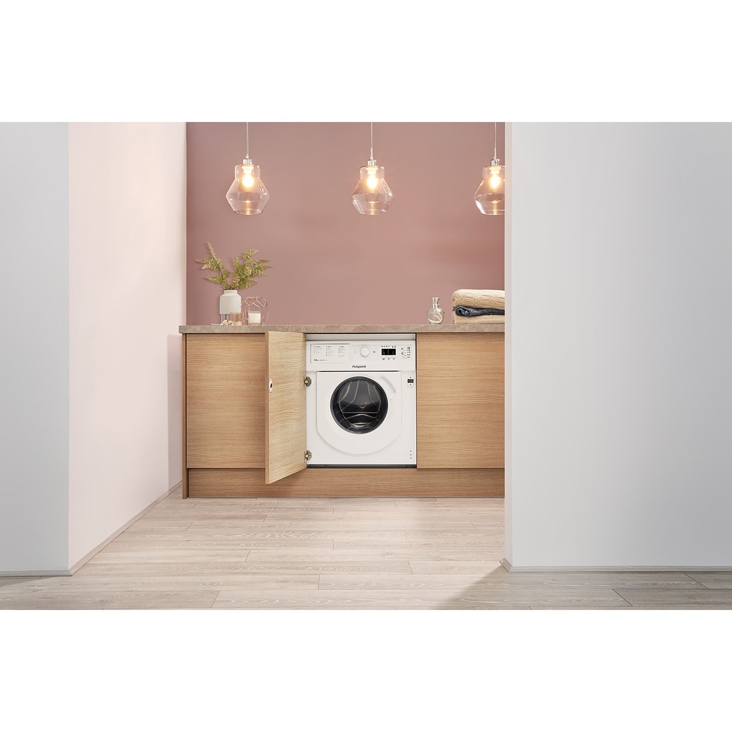 Hotpoint BIWDHG75148UKN 7+5kg 1400 Spin Built In Washer Dryer With Anti-Stain White