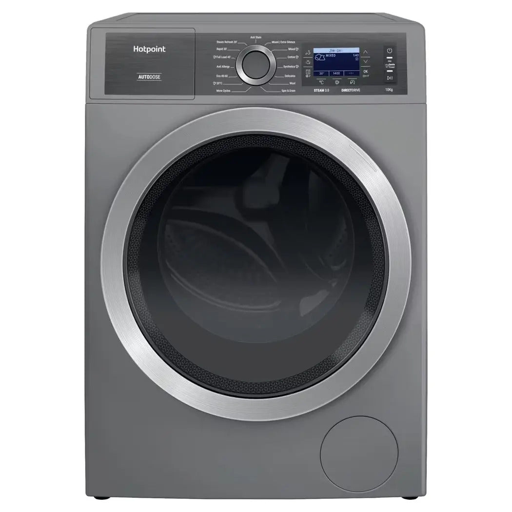 Hotpoint H809ADSGPOWERUK 10kg 1400 Spin GentlePower Washing Machine Silver