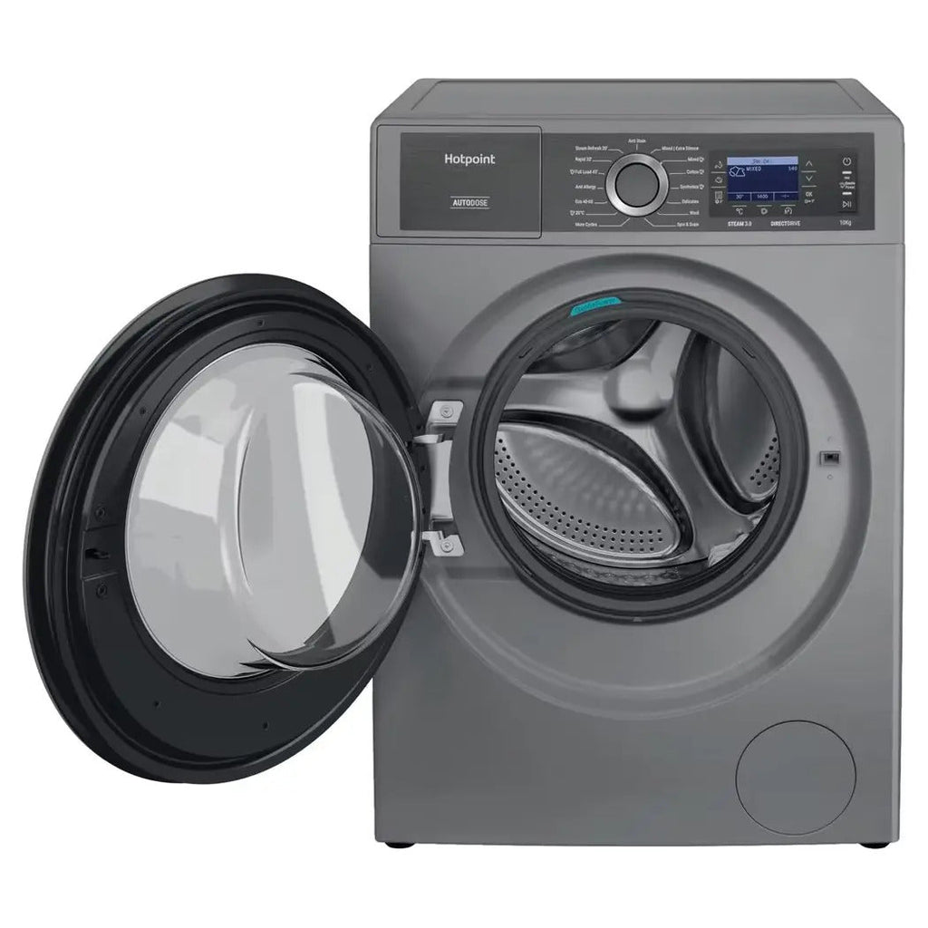 Hotpoint H809ADSGPOWERUK 10kg 1400 Spin GentlePower Washing Machine Silver