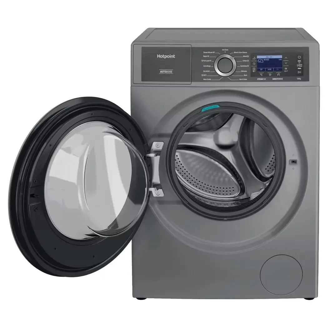 Hotpoint H809ADSGPOWERUK 10kg 1400 Spin GentlePower Washing Machine Silver