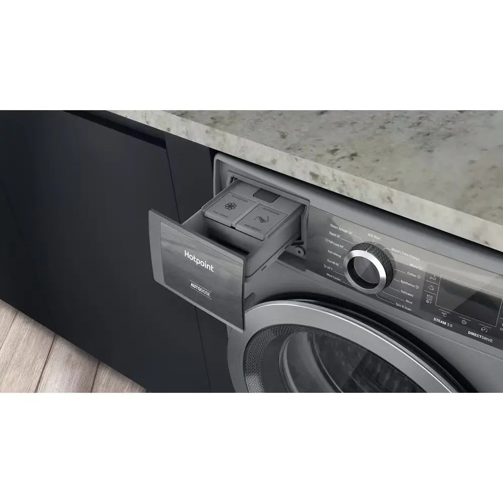 Hotpoint H809ADSGPOWERUK 10kg 1400 Spin GentlePower Washing Machine Silver