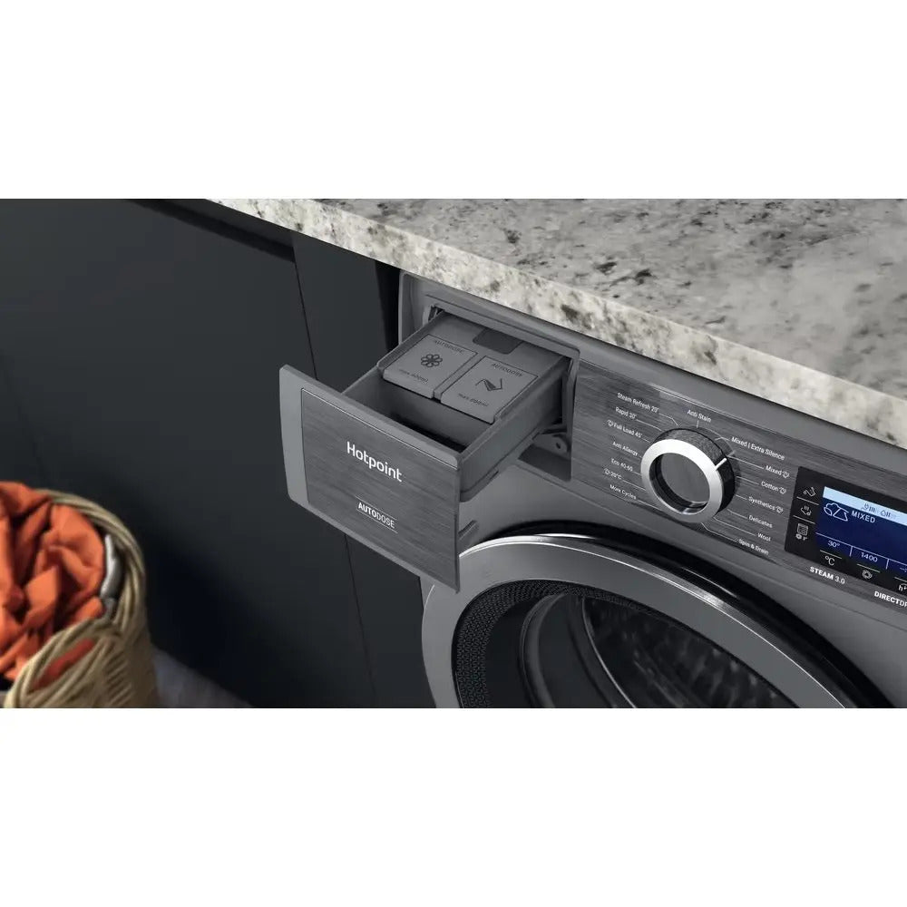 Hotpoint H809ADSGPOWERUK 10kg 1400 Spin GentlePower Washing Machine Silver