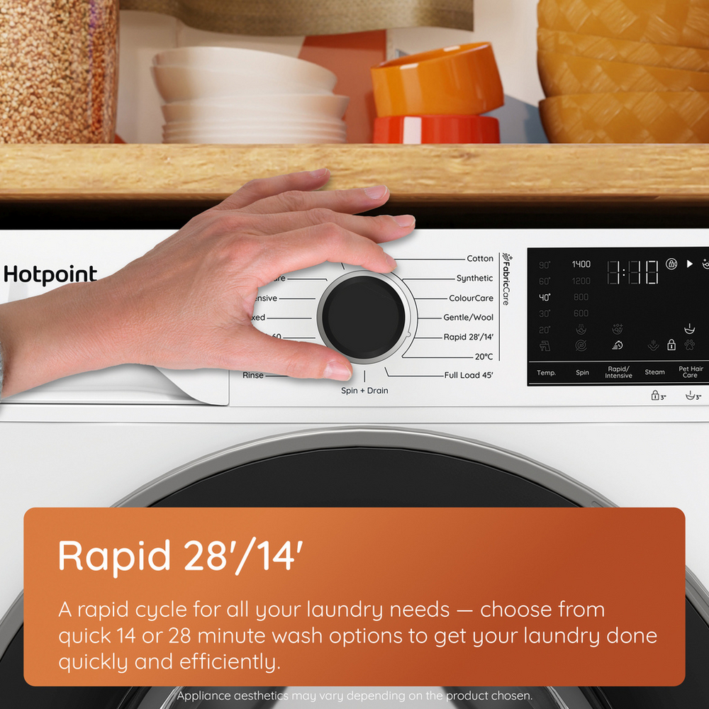 Hotpoint HBWH 93 CARE UK 9kg 1400 spin Freestanding Washing Machine White