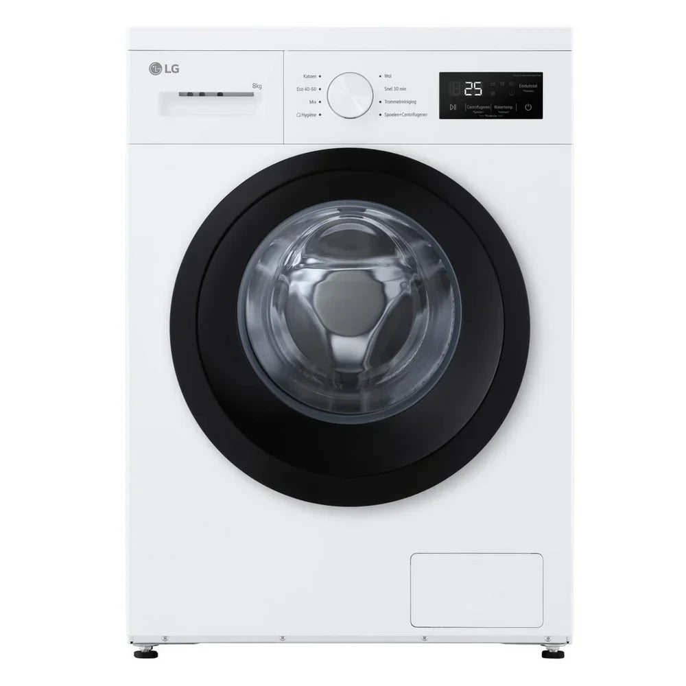 LG F4A10S8NWK 8kg 1400 Spin Front Load Washing Machine White - A Rated