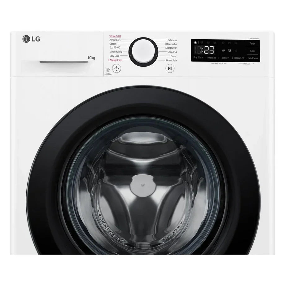 LG F4Y510WBLN1 Washing Machine Front Load 10 kg 1400 Spin White - Clearance