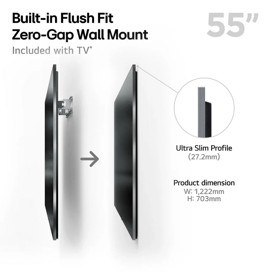 LG OLED55G54LW 55 Inch OLED evo AI G5 OLEDG54LW 4K Ultra HD HDR Smart TV 2025 - Wall mount version
