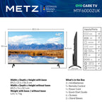 Metz 40MTF6000ZUK 40 Inch 2K DLED HD Smart TV with Freely 2025