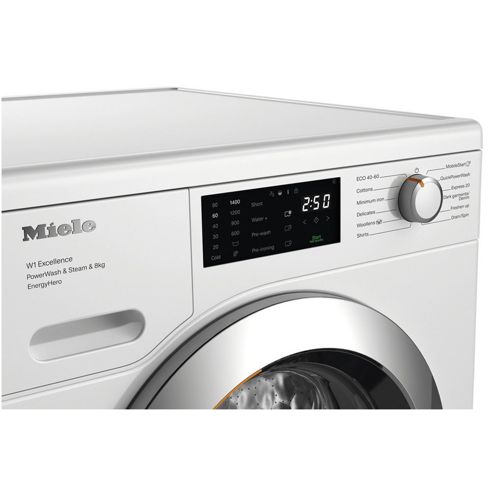 Miele WEE385 WCS 8kg 1400 Spin Power Wash & Steam Washing Machine Lotus White