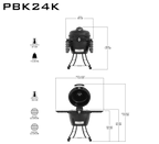 Pit Boss K24 24" (60cm) Black Ceramic Kamado BBQ with Cover