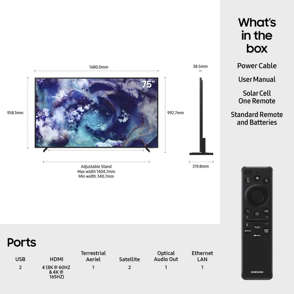 Samsung QE75QN900FTXXU 75 Inch QN900F 8K Neo QLED Ultra HD HDR Smart TV 2025