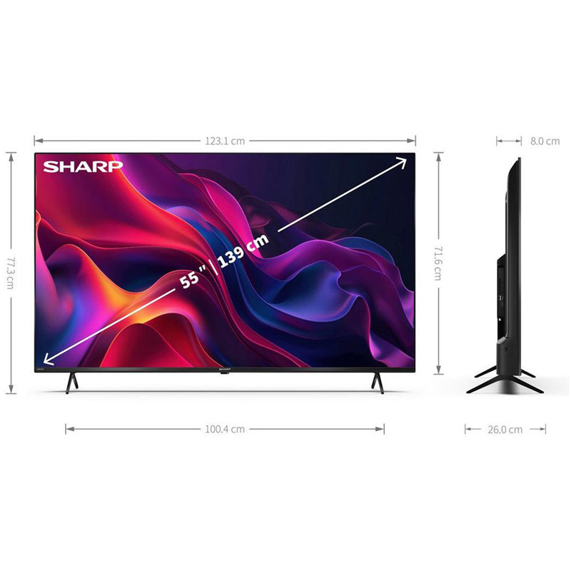 Sharp 4T-C55GK4245KB 55 Inch 4K UHD Frameless Smart Tivo TV 2024