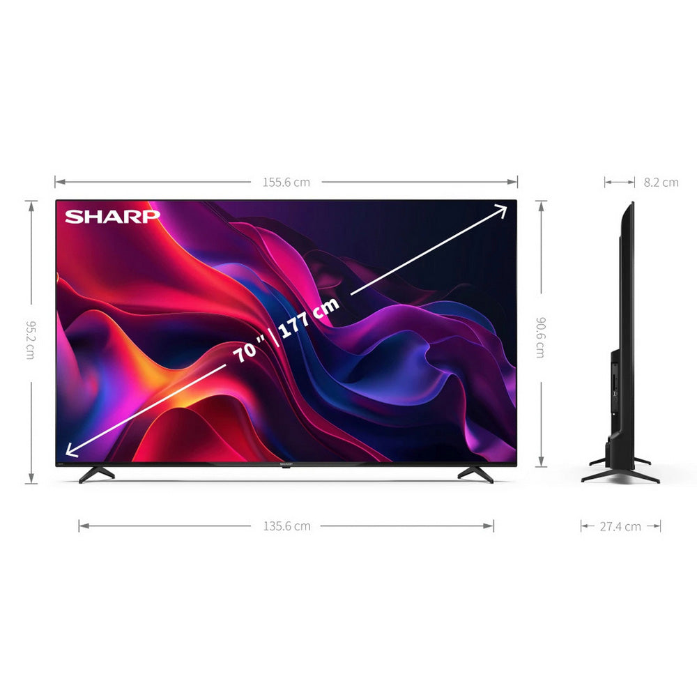 Sharp 4T-C70GK4245KB 70 Inch LED 4K Ultra HD Frameless Smart TV