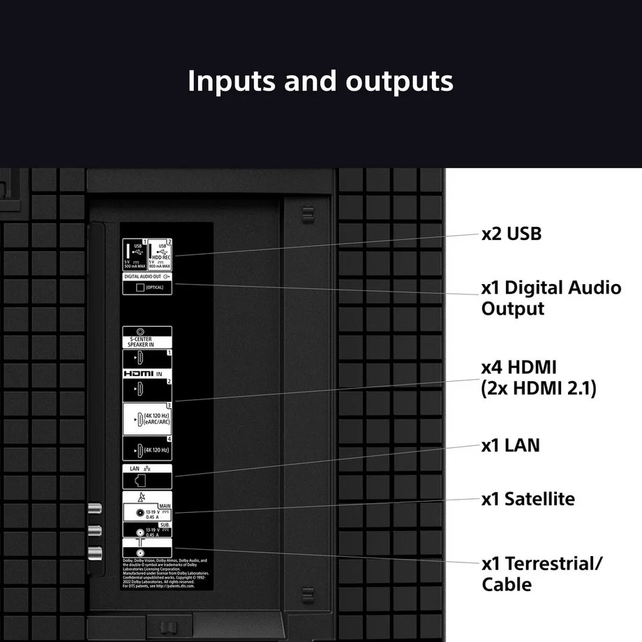 Sony K98XR55BP 98 Inch BRAVIA 5 Mini LED 4K Ultra HD HDR Smart Google TV 2025