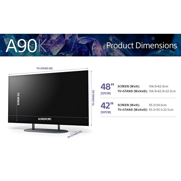 Sony XR42A90KU A90K BRAVIA XR MASTER Series OLED 4K Ultra HD High Dynamic Range HDR Smart TV Google TV