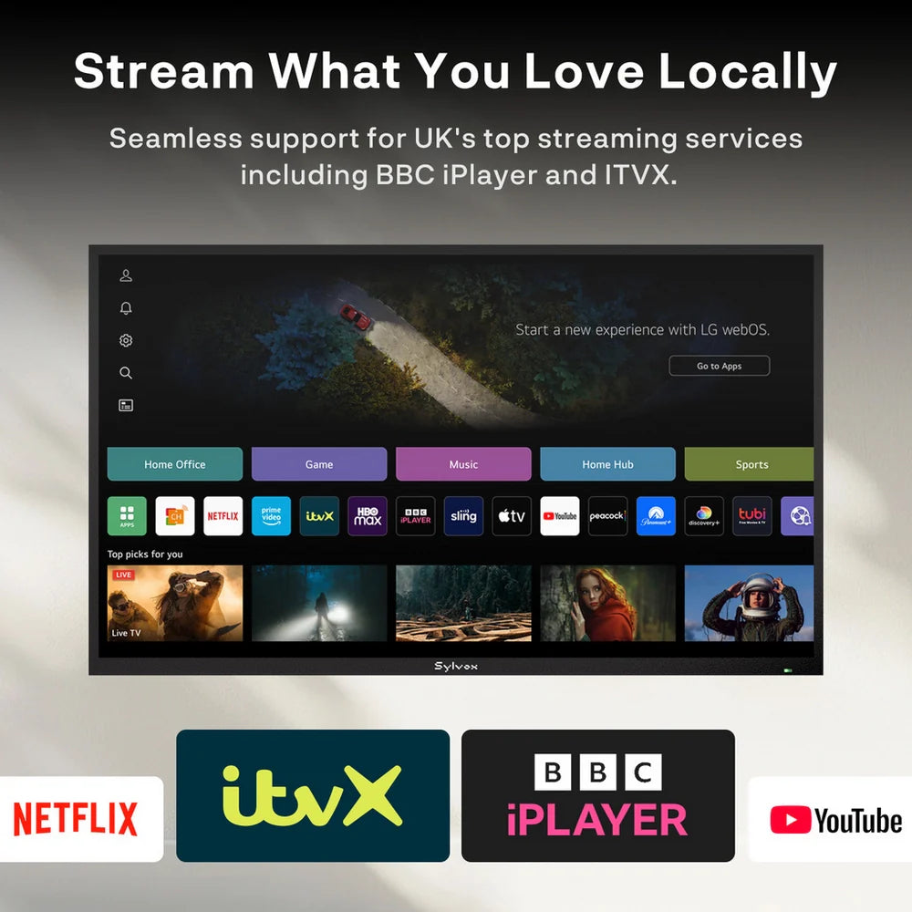 Sylvox OT50B1K4GC 50 Inch 4K Ultra HD LED Partial Sun Outdoor Smart TV