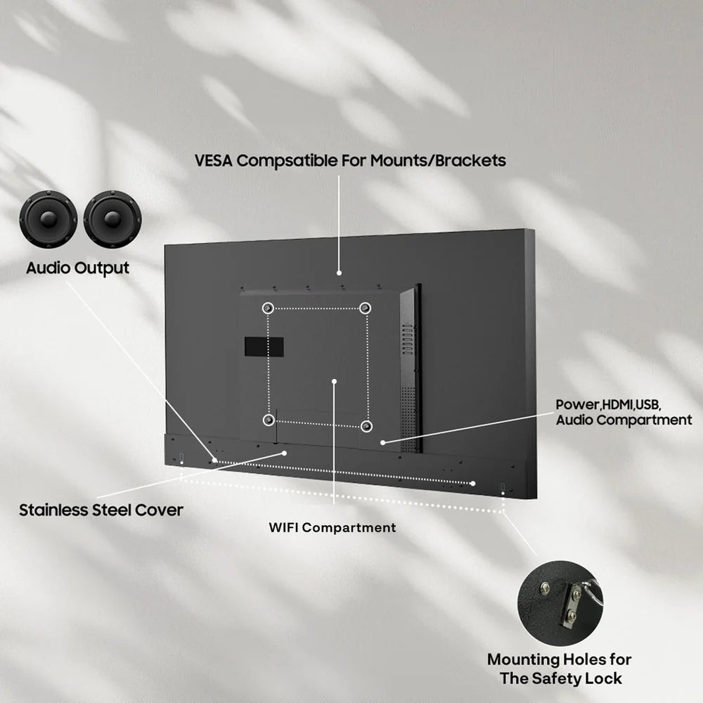 Sylvox OT75B1K4GC 75 Inch 4K Ultra HD LED Partial Sun Outdoor Smart TV