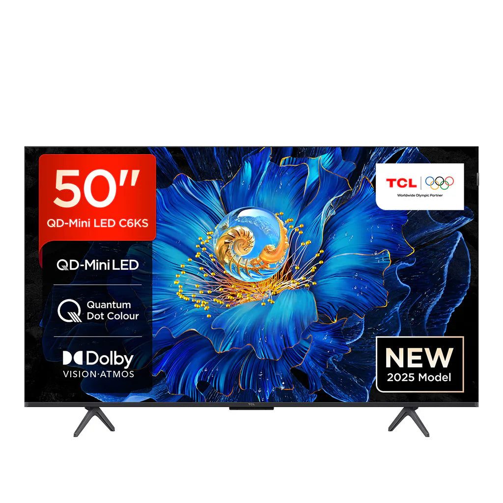 TCL 50C6KS-UK 50 Inch C6KS Premium 4K Ultra HD HDR QD-Mini LED Smart TV 2025