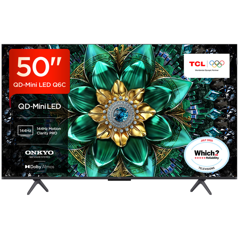 TCL 50Q6C-UK 50 Inch Q6C 4K Ultra HD HDR QD-Mini LED Smart Google TV 2025