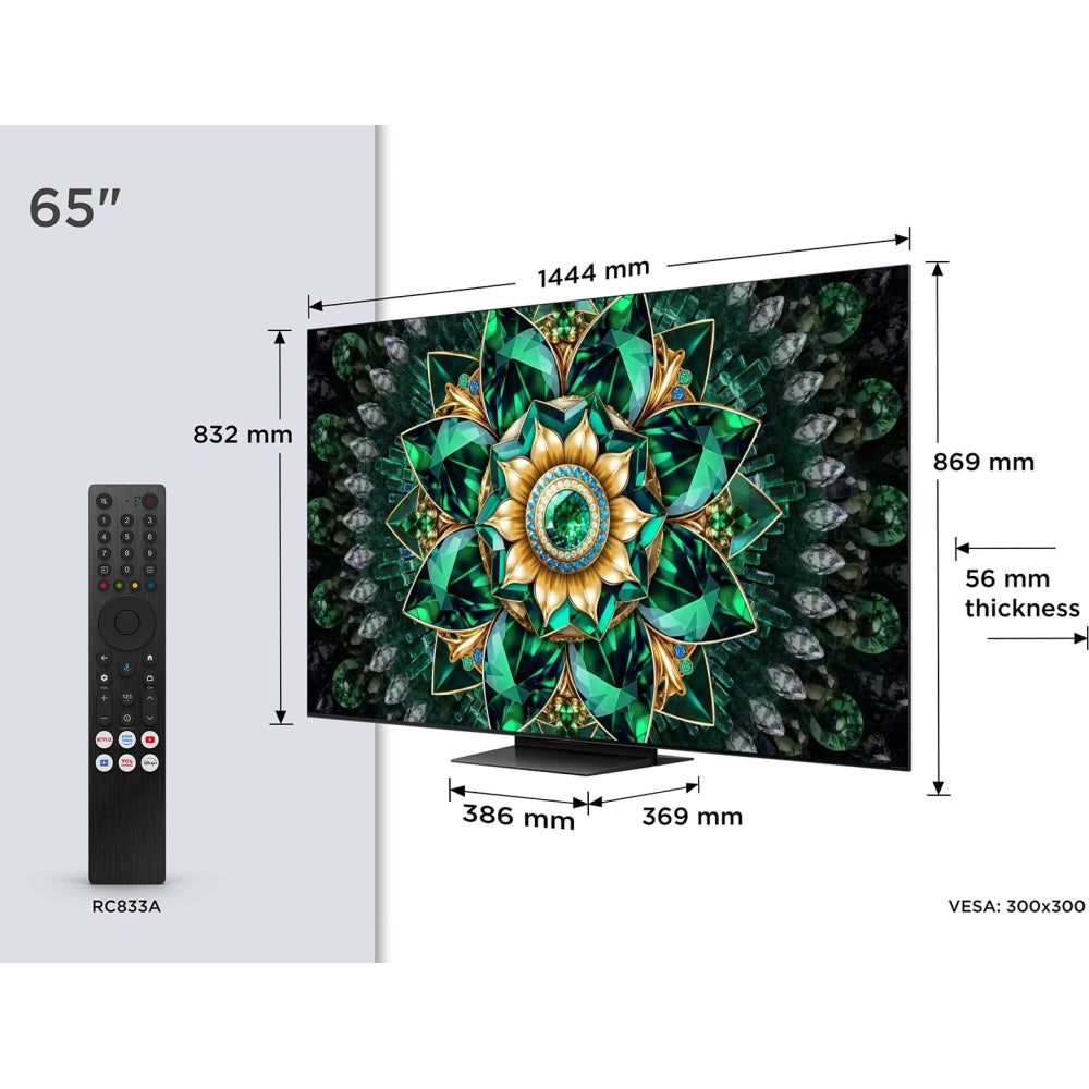 TCL 65Q7C-UK 65 Inch Q7C 4K Ultra HD HDR QD-Mini LED Smart Google TV 2025