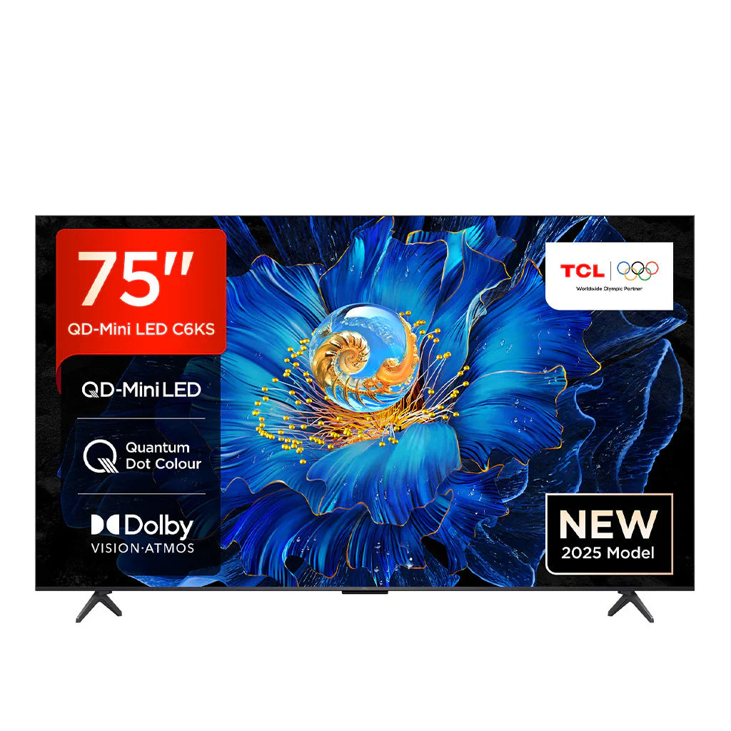 TCL 75C6KS-UK 75 Inch C6KS Premium 4K Ultra HD HDR QD-Mini LED Smart TV 2025