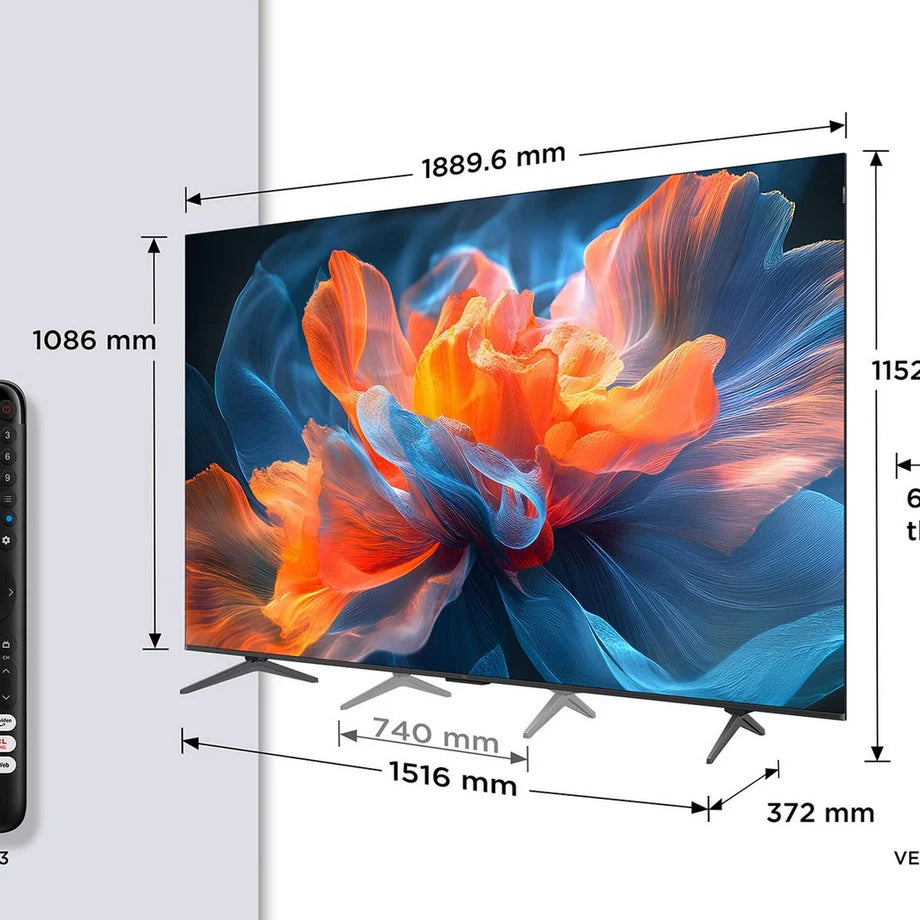 TCL 85T8C-UK 85 Inch T8C 4K QLED Ultra HD HDR Smart Google TV with 144Hz Motion Clarity Pro and Onkyo 2.1 sound 2025