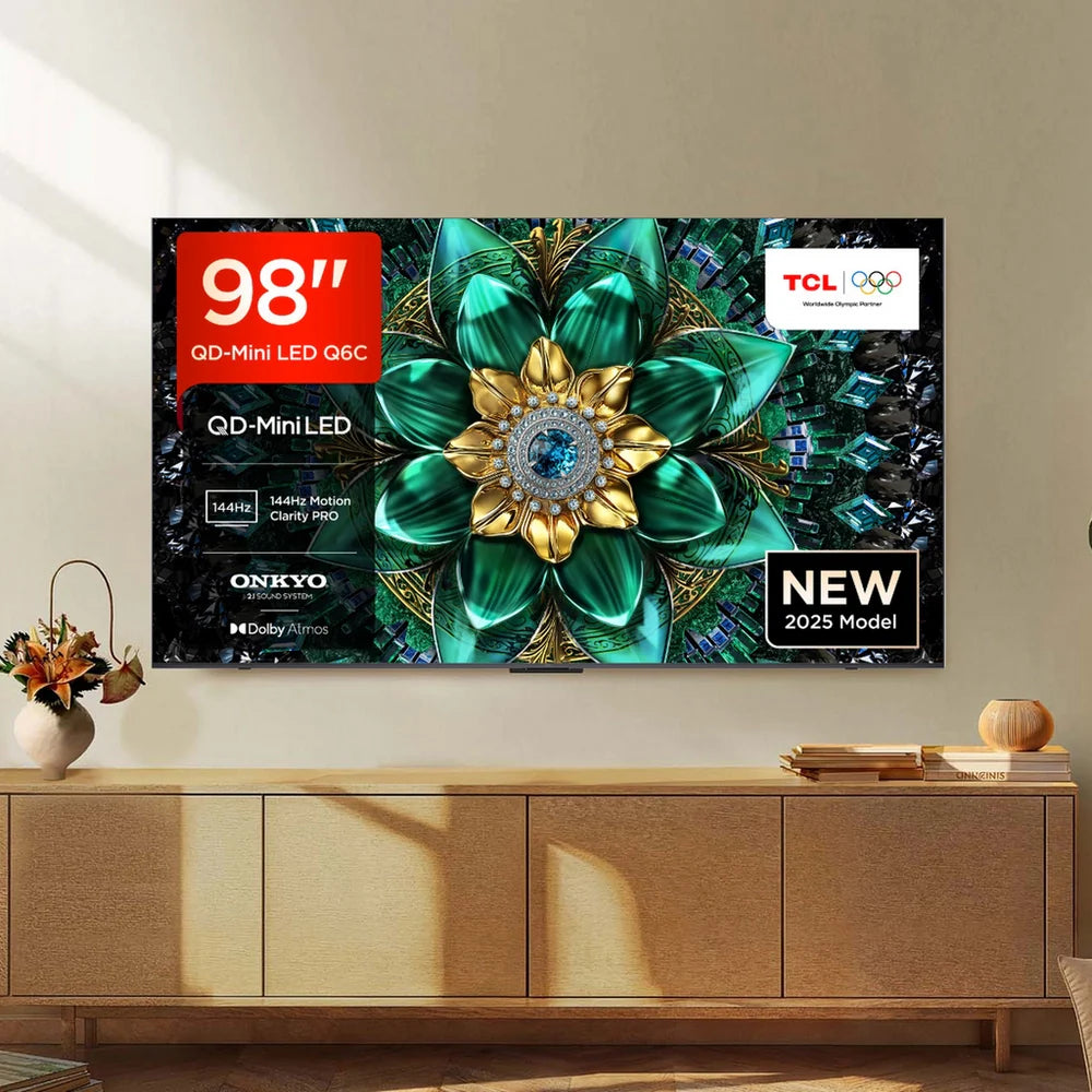 TCL 98Q6C-UK 98 Inch Q6C 4K Ultra HD HDR QD-Mini LED Smart Google TV 2025
