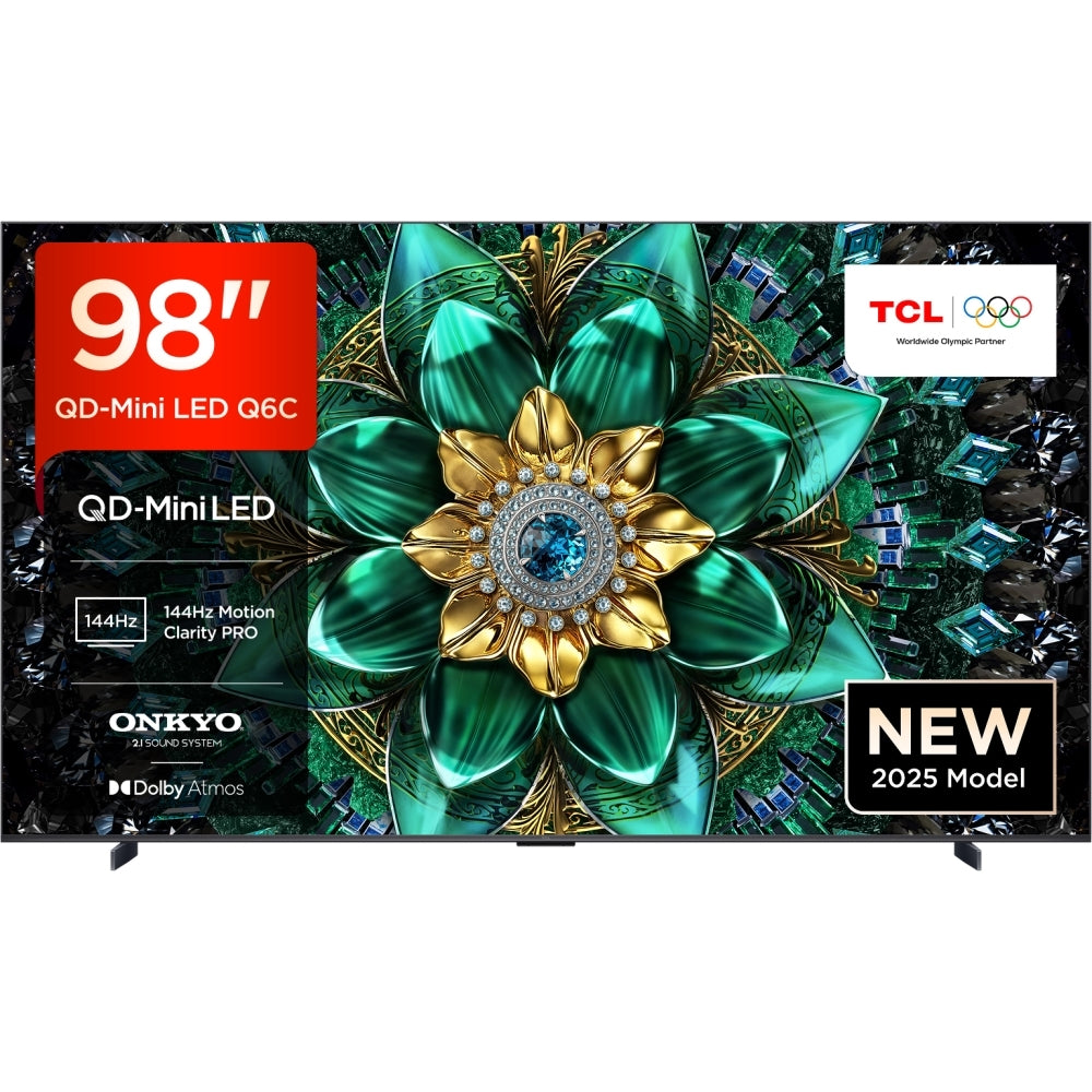 TCL 98Q6C-UK 98 Inch Q6C 4K Ultra HD HDR QD-Mini LED Smart Google TV 2025